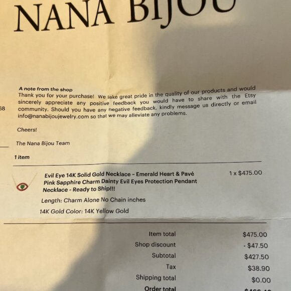 Gold, Sapphire, Emerald Pendant - Picture 4 of 4